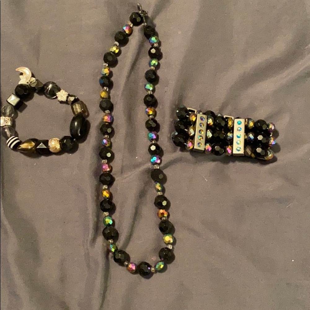 Necklace and two bracelets